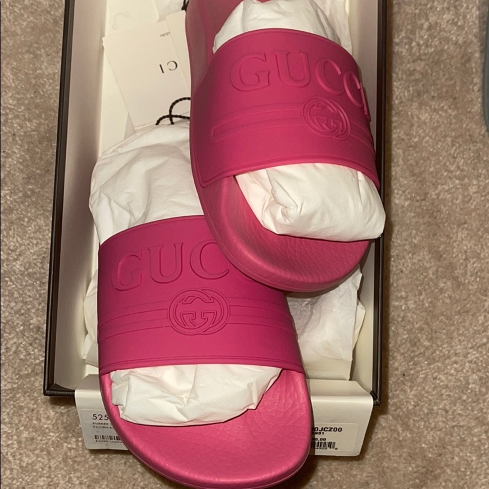 Gucci Pink Slides